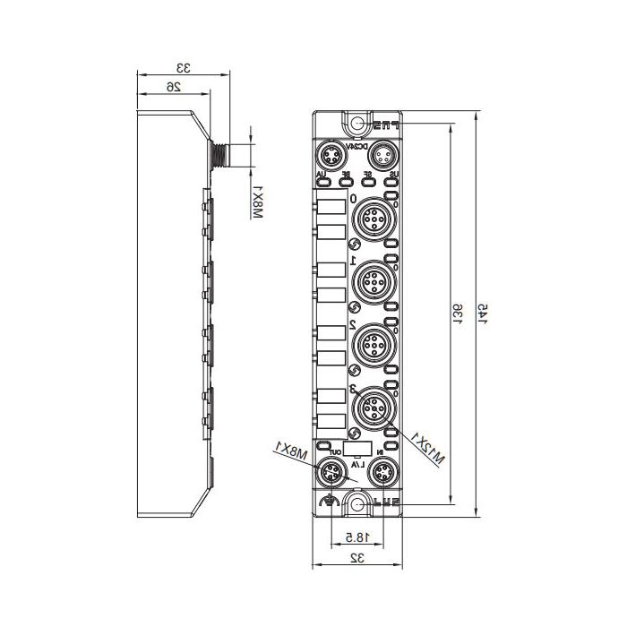 Supports EtherCAT protocol, 4-port, IO-Link Master、Class B、006BA1