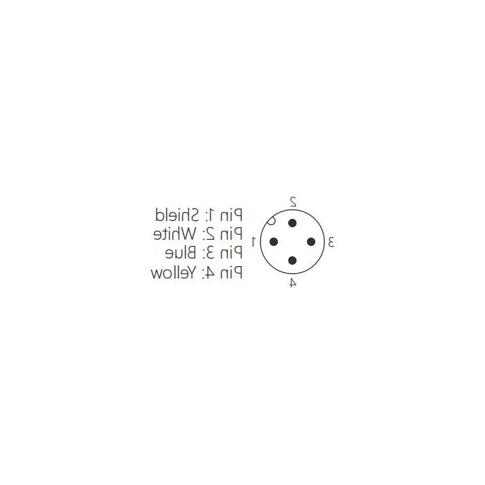 M12 4针，直公，单端预制PVC非软电缆，带屏蔽，红护套，0C4261-XXX